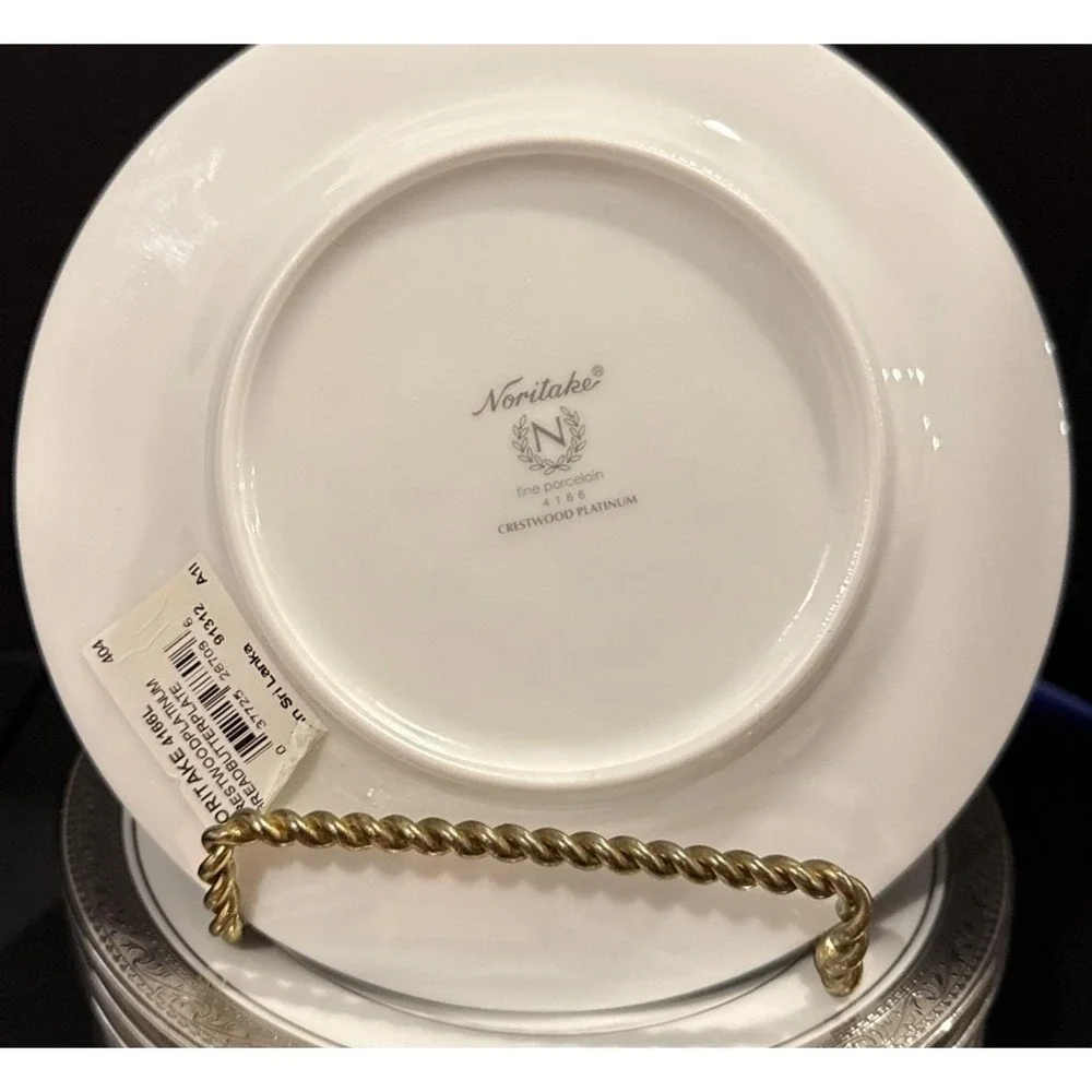 Noritake Crestwood Platinum Bread Butter Plates Plate Set Of 8 NEW Wedding Party